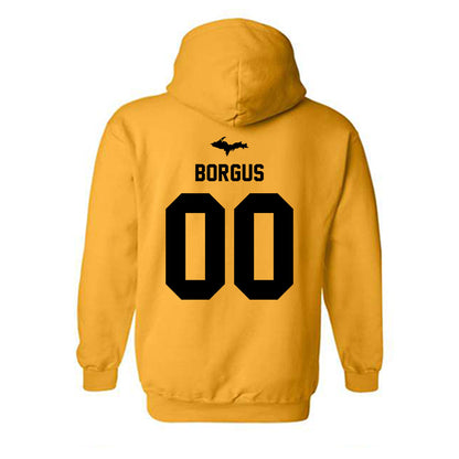 Michigan Tech - NCAA Football : Bryce Borgus - Generic Shersey Hooded Sweatshirt-1