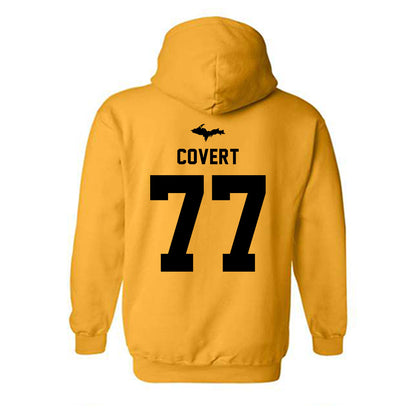 Michigan Tech - NCAA Football : Andrew Covert - Generic Shersey Hooded Sweatshirt