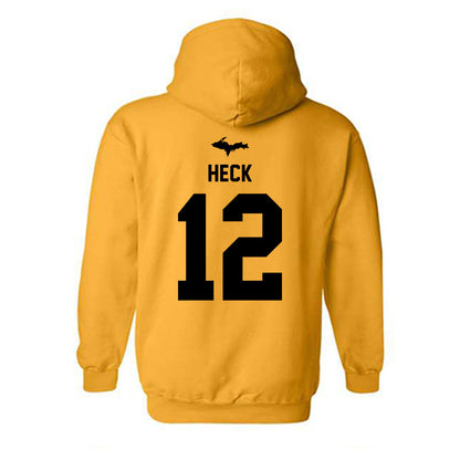 Michigan Tech - NCAA Men's Basketball : Ethan Heck - Generic Shersey Hooded Sweatshirt