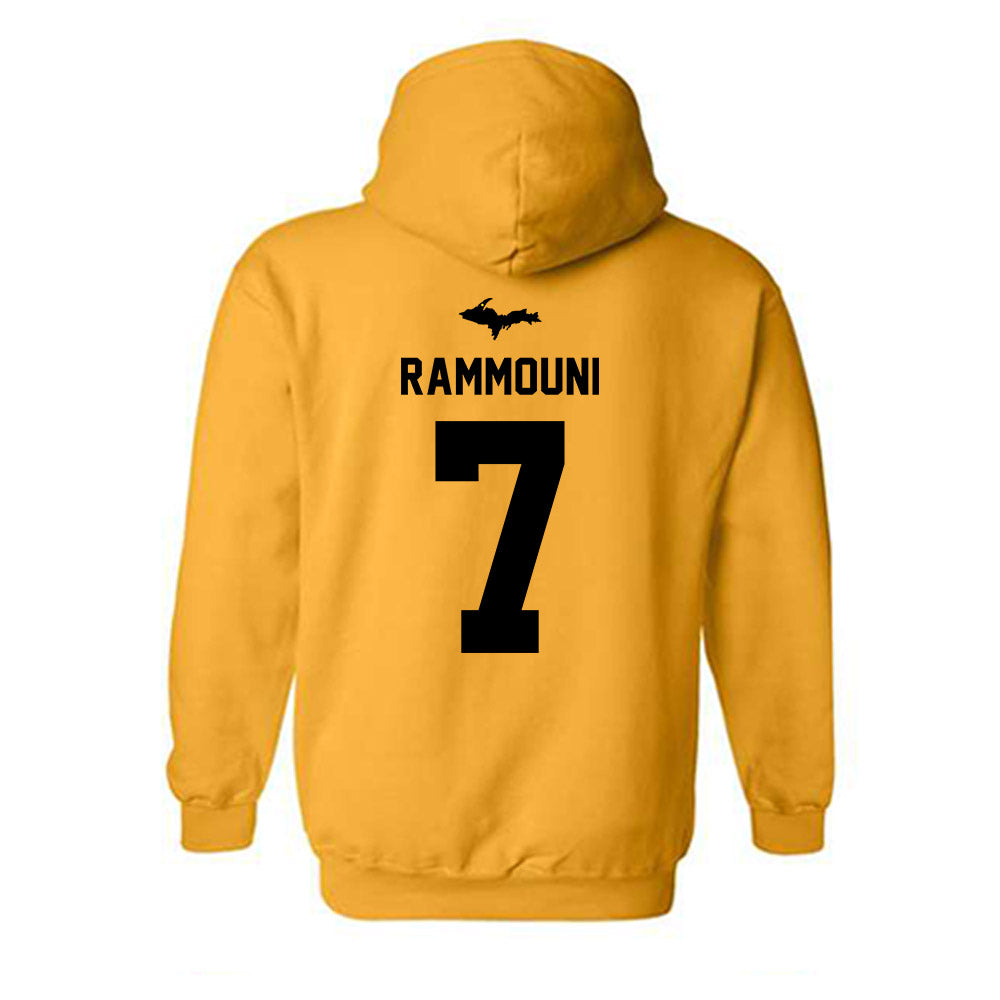 Michigan Tech - NCAA Football : Adam Rammouni - Generic Shersey Hooded Sweatshirt-1