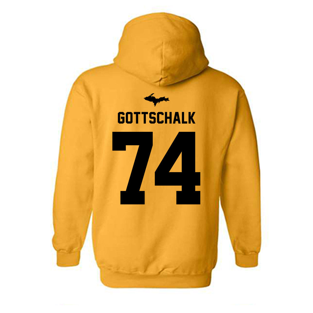 Michigan Tech - NCAA Football : Chris Gottschalk - Generic Shersey Hooded Sweatshirt-1