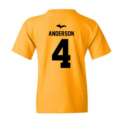 Michigan Tech - NCAA Men's Ice Hockey : Jack Anderson - Generic Shersey Youth T-Shirt-1