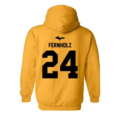 Michigan Tech - NCAA Men's Basketball : Ty Fernholz - Generic Shersey Hooded Sweatshirt