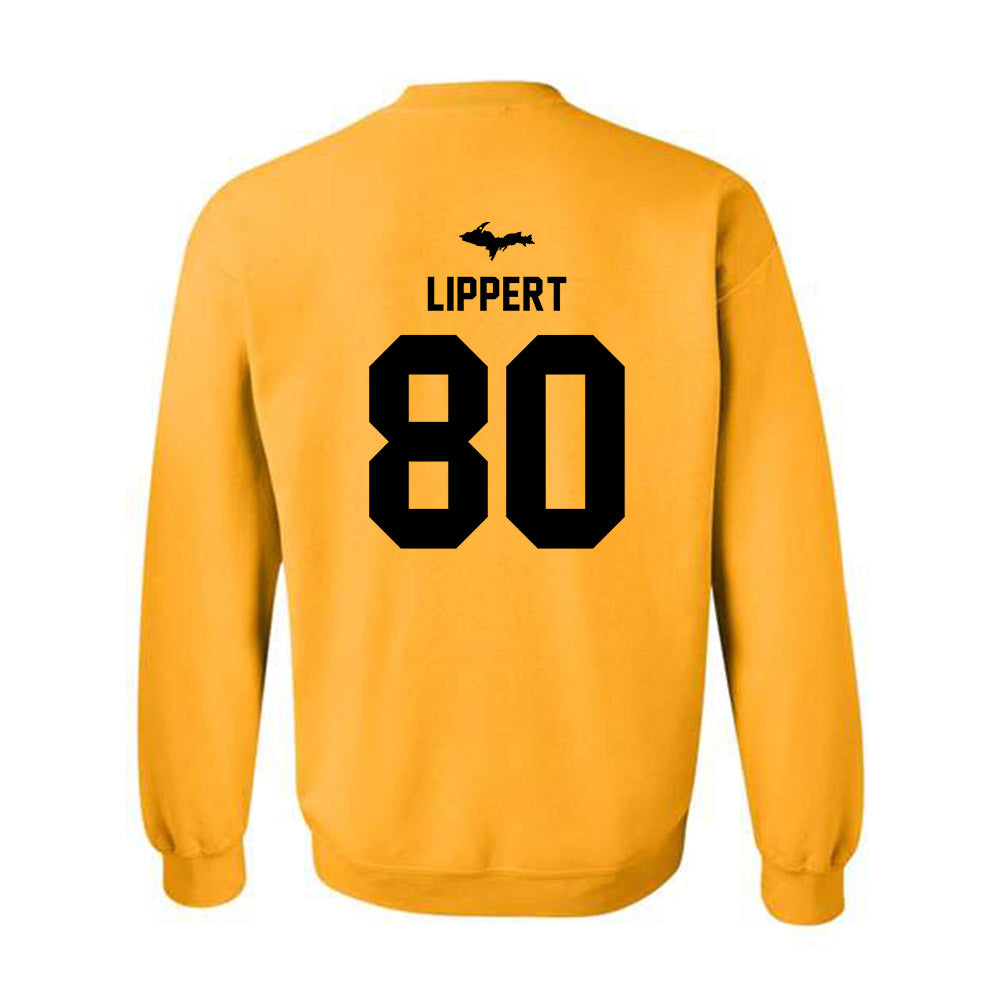 Michigan Tech - NCAA Football : Jaxon Lippert - Generic Shersey Crewneck Sweatshirt-1