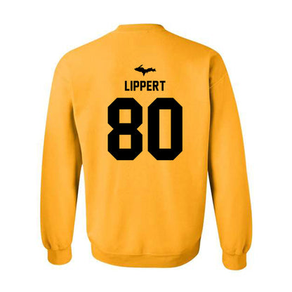 Michigan Tech - NCAA Football : Jaxon Lippert - Generic Shersey Crewneck Sweatshirt-1