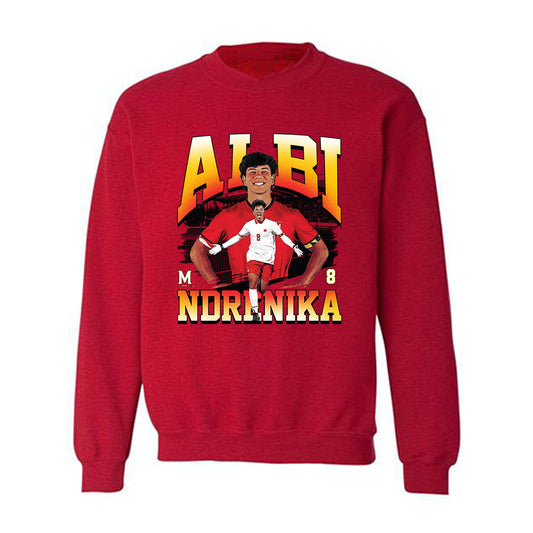 Maryland - NCAA Men's Soccer : Albi Ndrenika - Crewneck Sweatshirt Player Collage