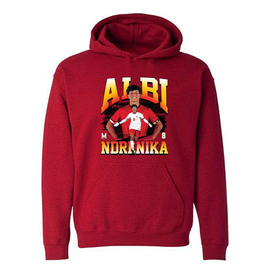 Maryland - NCAA Men's Soccer : Albi Ndrenika - Hooded Sweatshirt Player Collage