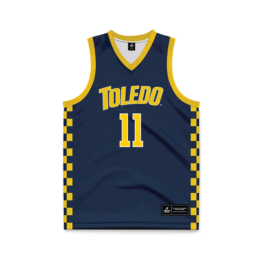 Toledo - NCAA Men's Basketball : Will James Jr - Blue Basketball Jersey-0