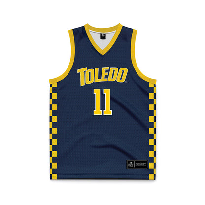 Toledo - NCAA Men's Basketball : Will James Jr - Blue Basketball Jersey-0