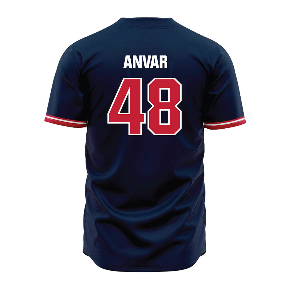 Richmond - NCAA Baseball : Bijan Anvar - Blue Jersey-1