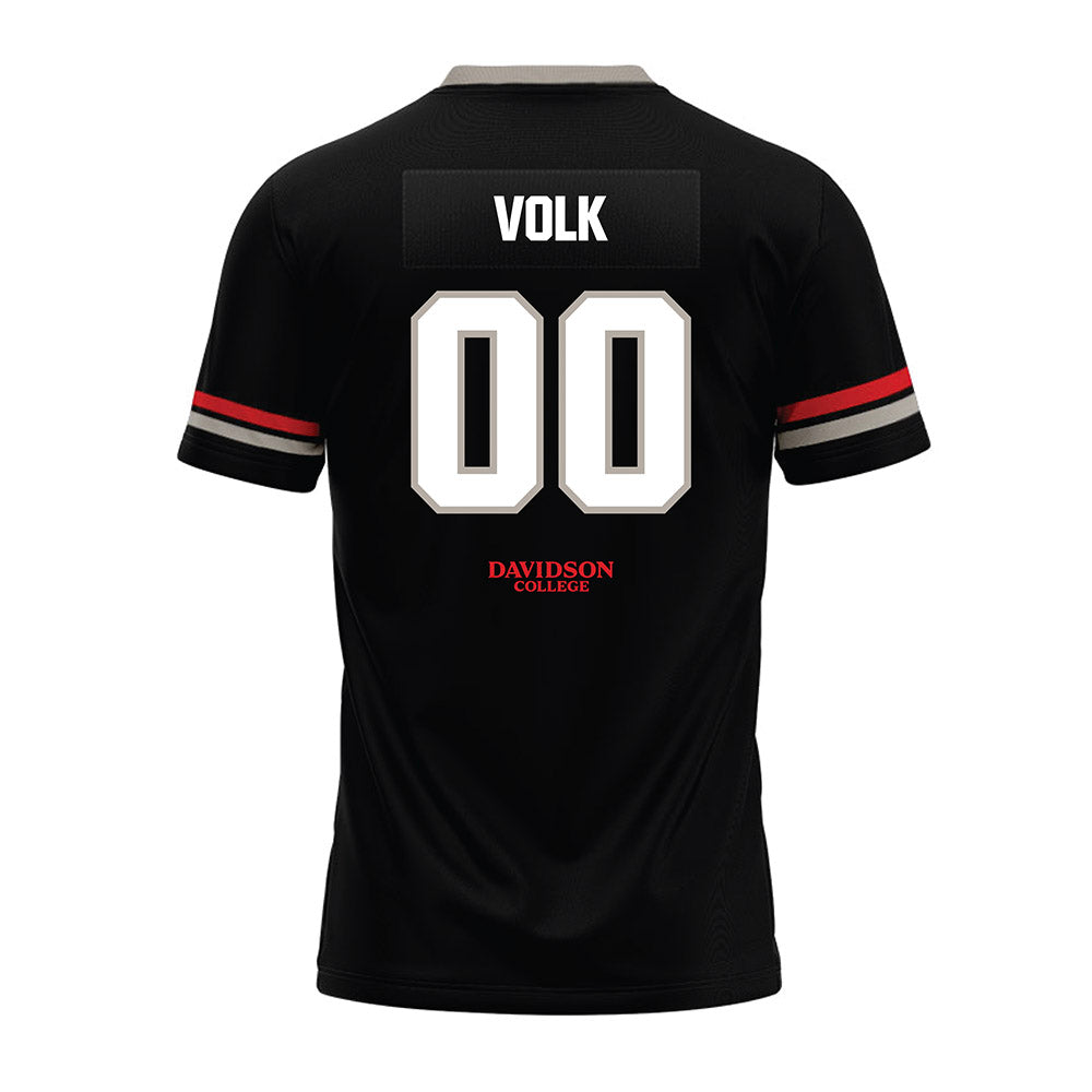 Davidson - NCAA Football : Will Volk - 2024 Black Premium Football Jersey-1