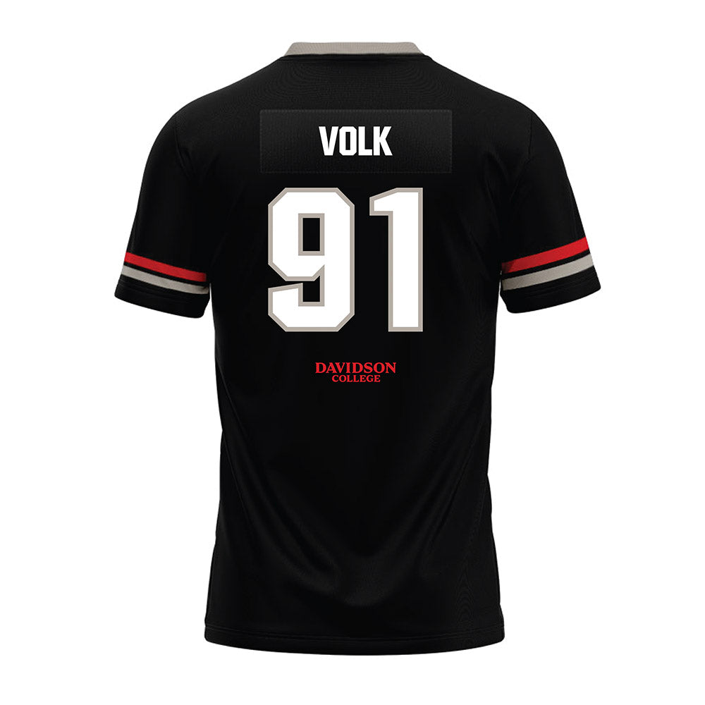 Davidson - NCAA Football : Will Volk - 2024 Black Premium Football Jersey-1