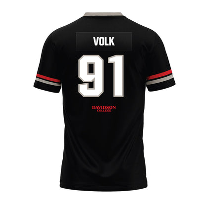 Davidson - NCAA Football : Will Volk - 2024 Black Premium Football Jersey-1