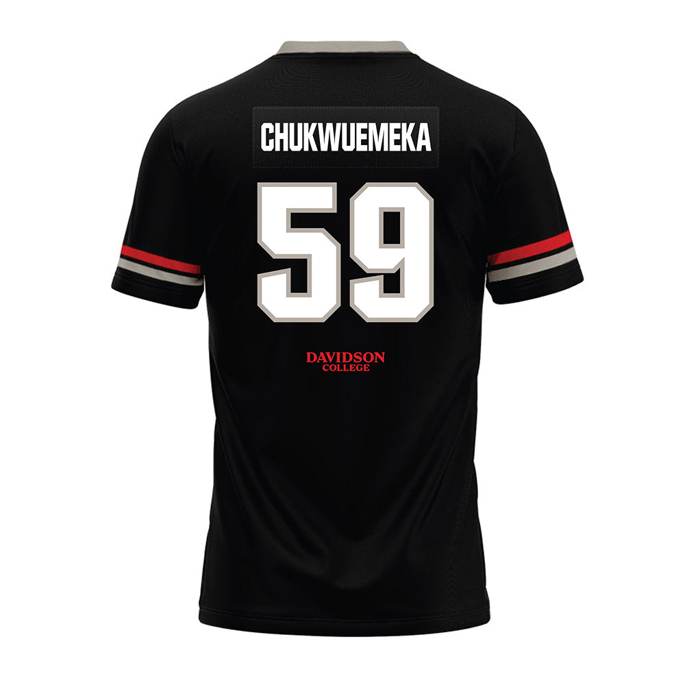 Davidson - NCAA Football : Danzel Chukwuemeka - 2024 Black Premium Football Jersey-1