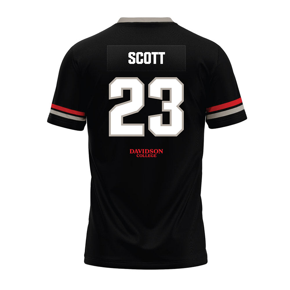 Davidson - NCAA Football : Nakoma Scott - 2024 Black Premium Football Jersey-1