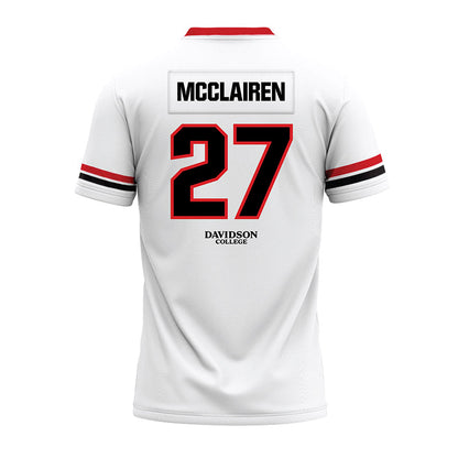 Davidson - NCAA Football : Revis McClairen - 2024 White Premium Football Jersey-1