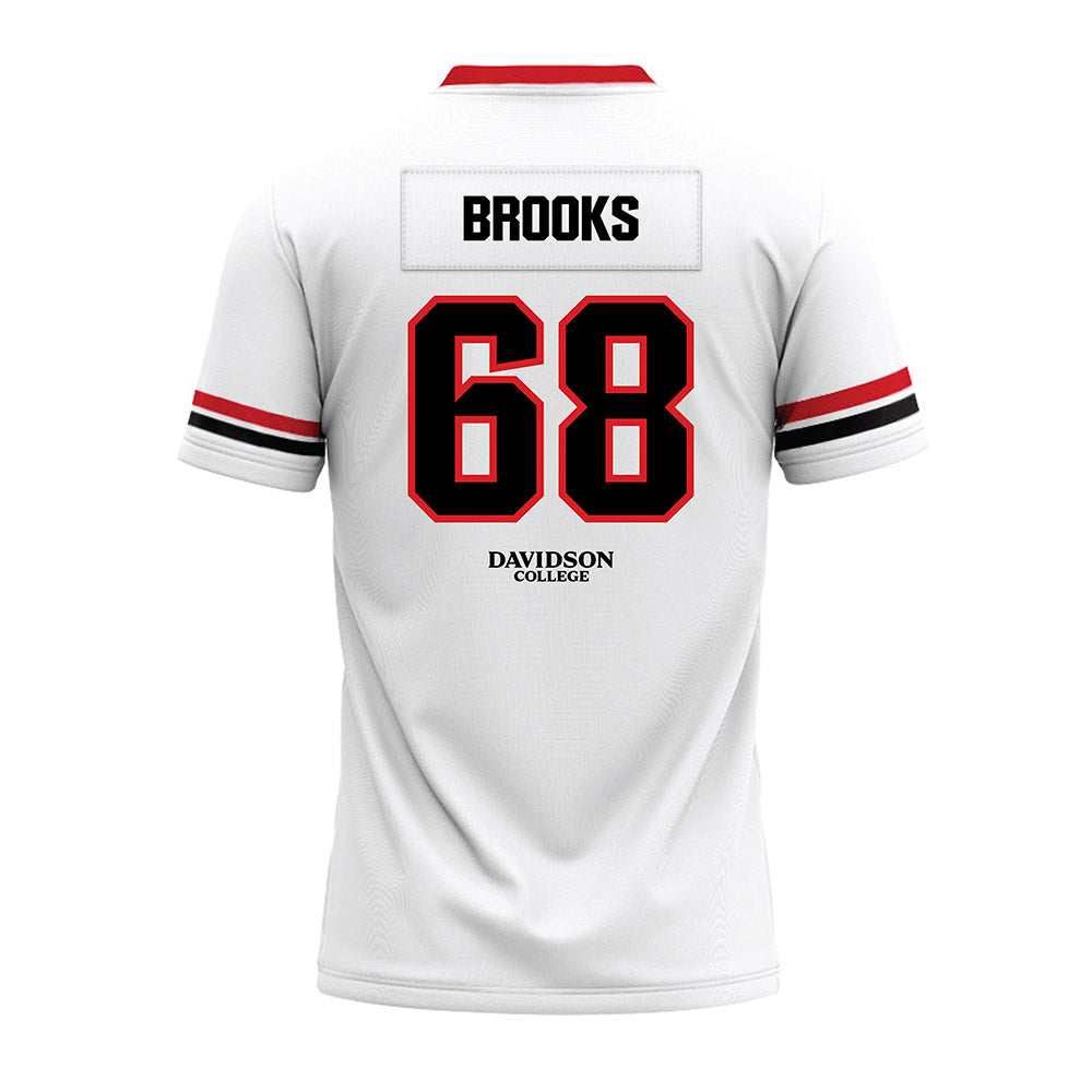 Davidson - NCAA Football : David Brooks - 2024 White Premium Football Jersey-1