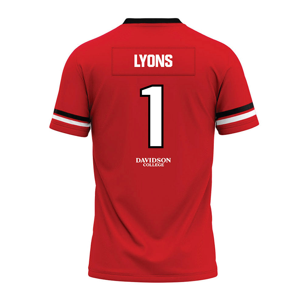 Davidson - NCAA Football : Christian Lyons - 2024 Orange Premium Football Jersey-1