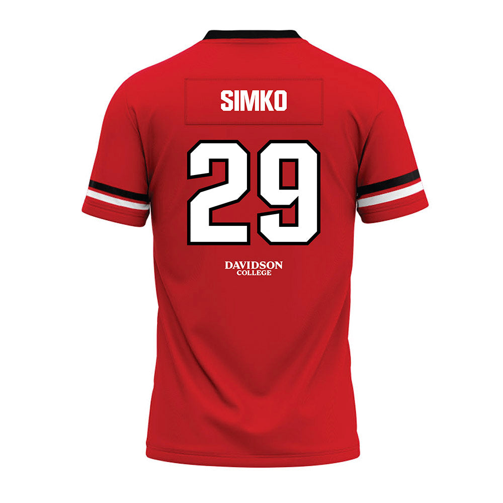 Davidson - NCAA Football : Carter Simko - 2024 Orange Premium Football Jersey-1