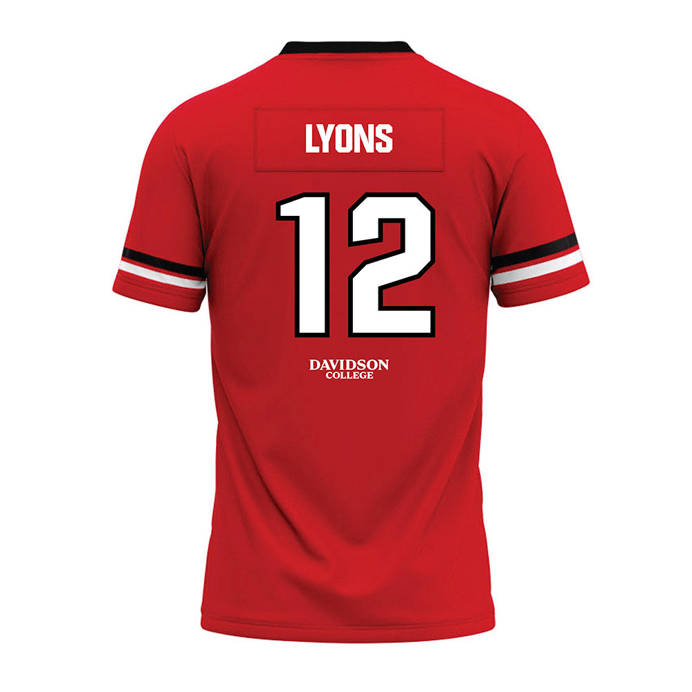 Davidson - NCAA Football : Christian Lyons - 2024 Orange Premium Football Jersey-1