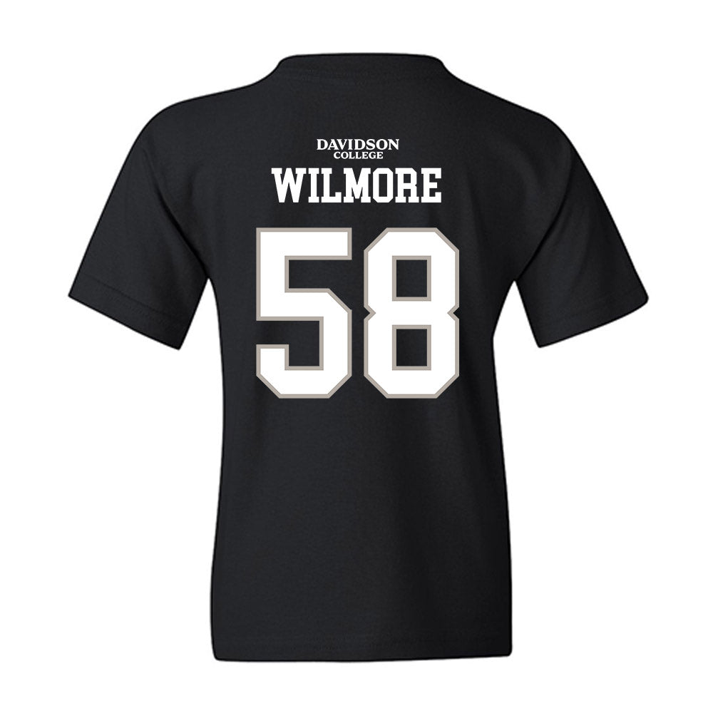 Davidson - NCAA Football : Lincoln Wilmore - Black Replica Shersey Youth T-Shirt-1