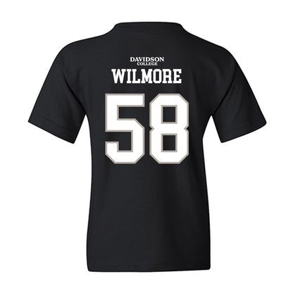 Davidson - NCAA Football : Lincoln Wilmore - Black Replica Shersey Youth T-Shirt-1