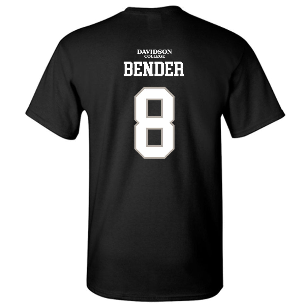 Davidson - NCAA Football : Hayden Bender - Black Replica Shersey T-Shirt-1