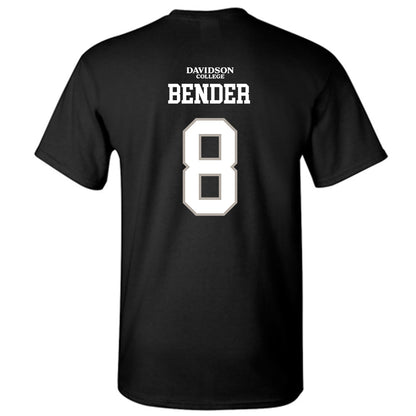 Davidson - NCAA Football : Hayden Bender - Black Replica Shersey T-Shirt-1