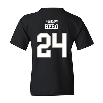 Davidson - NCAA Football : Brodey Berg - Black Replica Shersey Youth T-Shirt-1