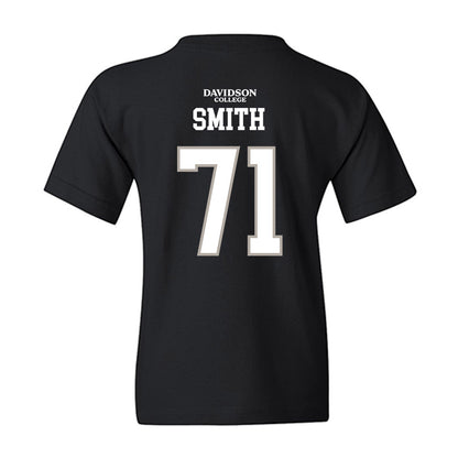Davidson - NCAA Football : Cole Smith - Black Replica Shersey Youth T-Shirt-1