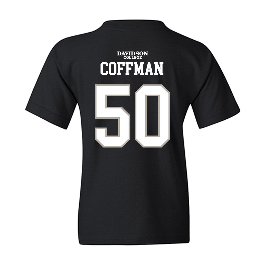 Davidson - NCAA Football : Carson Coffman - Black Replica Shersey Youth T-Shirt-1