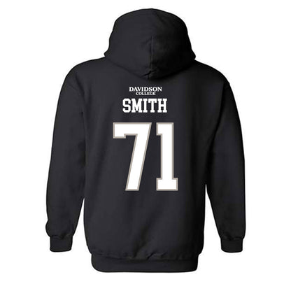Davidson - NCAA Football : Cole Smith - Black Replica Shersey Hooded Sweatshirt-1