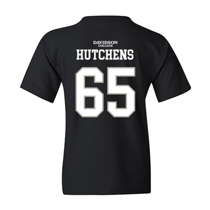 Davidson - NCAA Football : Russell Hutchens - Black Replica Shersey Youth T-Shirt-1