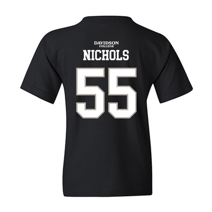 Davidson - NCAA Football : Parker Nichols - Black Replica Shersey Youth T-Shirt-1