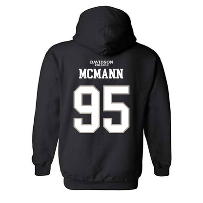 Davidson - NCAA Football : Liam McMann - Black Replica Shersey Hooded Sweatshirt-1