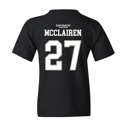 Davidson - NCAA Football : Revis McClairen - Black Replica Shersey Youth T-Shirt-1