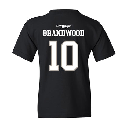 Davidson - NCAA Football : Gavin Brandwood - Black Replica Shersey Youth T-Shirt-1