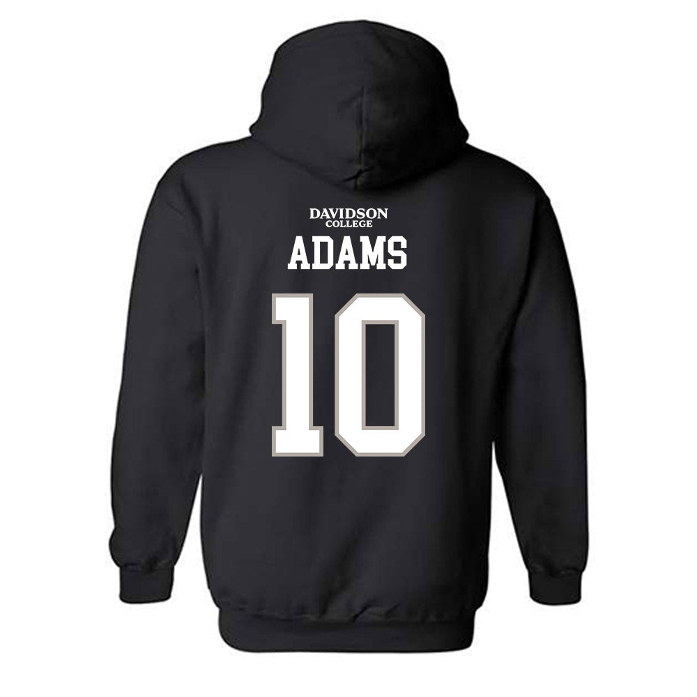 Davidson - NCAA Football : AJ Adams - Black Replica Shersey Hooded Sweatshirt