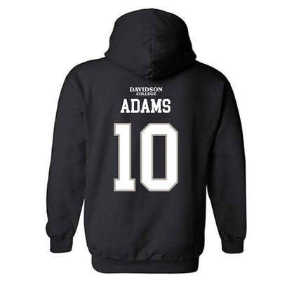 Davidson - NCAA Football : AJ Adams - Black Replica Shersey Hooded Sweatshirt