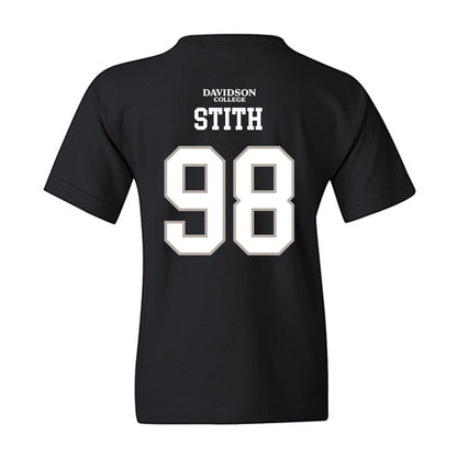 Davidson - NCAA Football : Jeramy Stith - Black Replica Shersey Youth T-Shirt-1