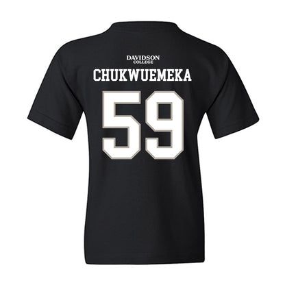 Davidson - NCAA Football : Danzel Chukwuemeka - Black Replica Shersey Youth T-Shirt-1