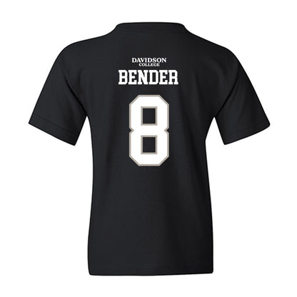Davidson - NCAA Football : Hayden Bender - Black Replica Shersey Youth T-Shirt-1