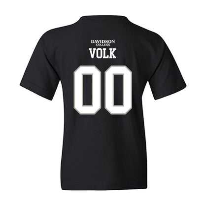 Davidson - NCAA Football : Will Volk - Black Replica Shersey Youth T-Shirt-1