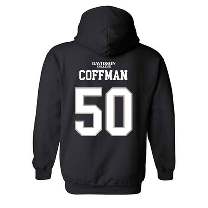 Davidson - NCAA Football : Carson Coffman - Black Replica Shersey Hooded Sweatshirt-1