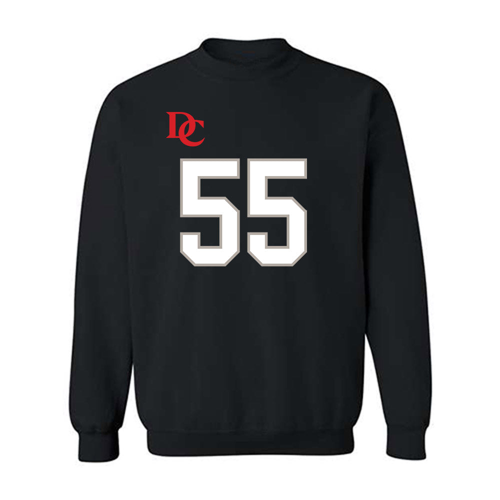 Davidson - NCAA Football : Parker Nichols - Black Replica Shersey Crewneck Sweatshirt-0