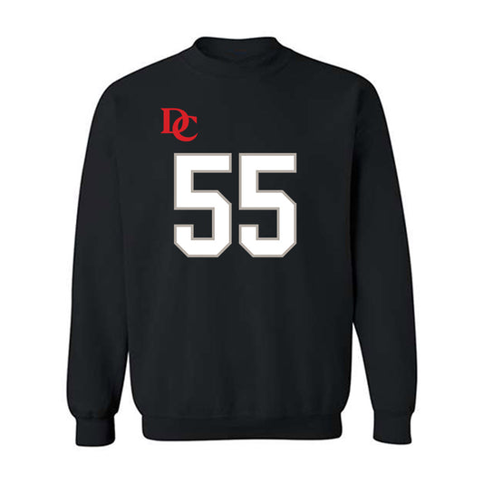 Davidson - NCAA Football : Parker Nichols - Black Replica Shersey Crewneck Sweatshirt-0