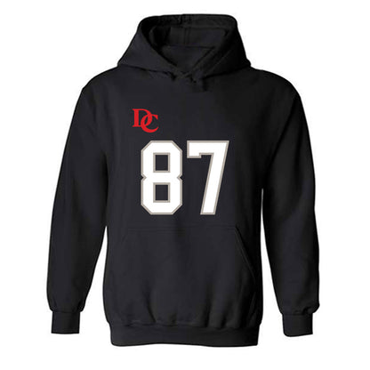 Davidson - NCAA Football : Cal Neubauer - Black Replica Shersey Hooded Sweatshirt-0