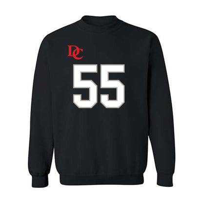 Davidson - NCAA Football : Parker Nichols - Black Replica Shersey Crewneck Sweatshirt-0