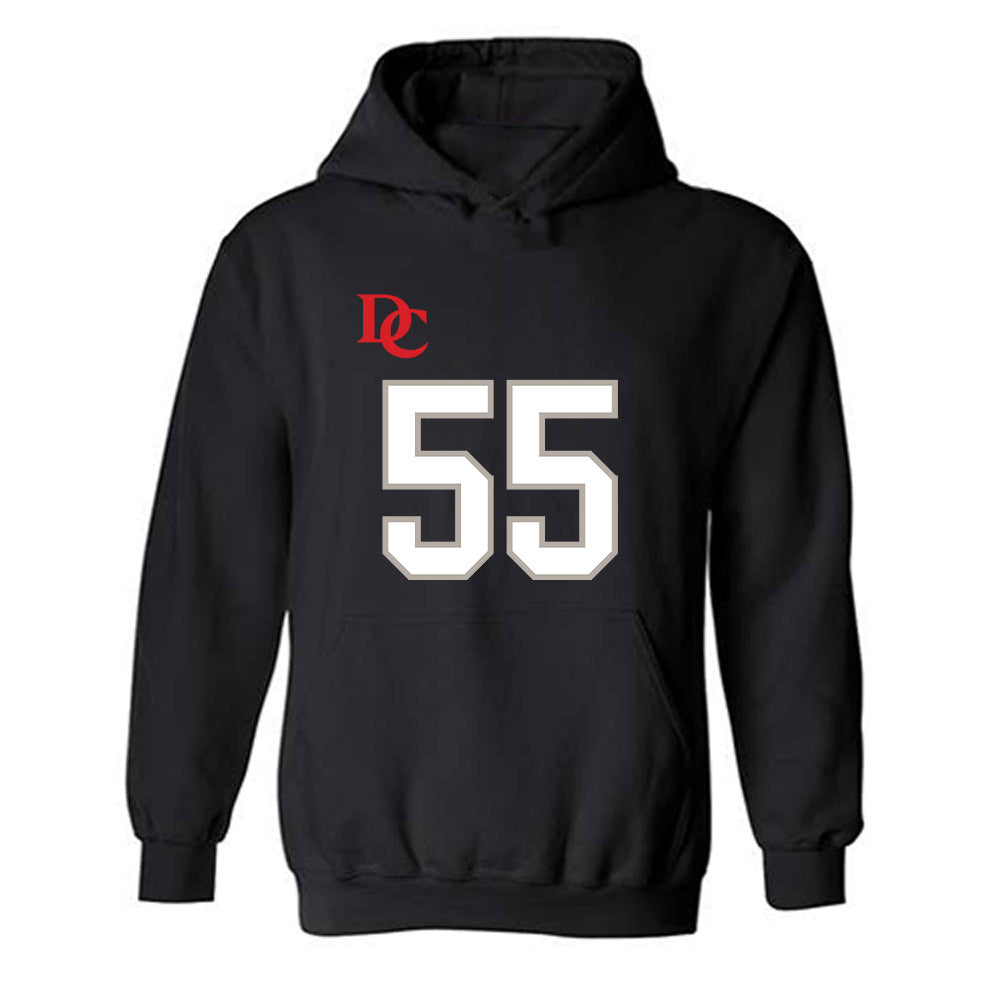Davidson - NCAA Football : Parker Nichols - Black Replica Shersey Hooded Sweatshirt-0