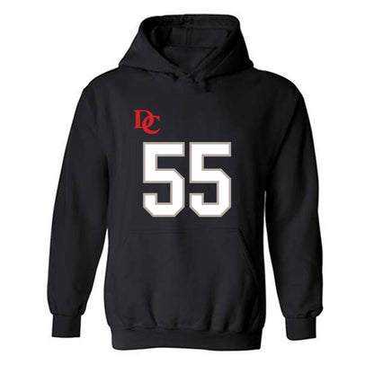 Davidson - NCAA Football : Parker Nichols - Black Replica Shersey Hooded Sweatshirt-0